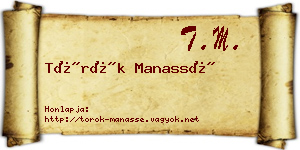 Török Manassé névjegykártya