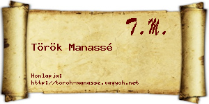 Török Manassé névjegykártya